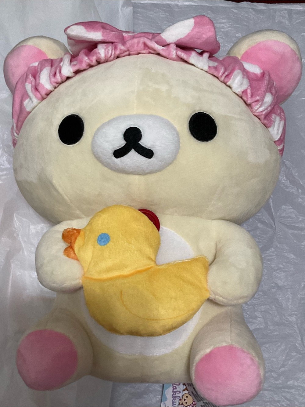Rilakkuma  14” Bath time Korilakkuma With Duck Round 1 Limited NWT